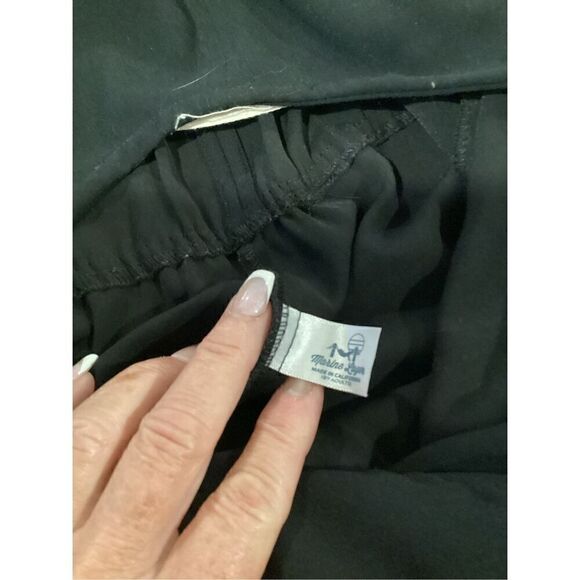 Marine Layer Nellie Black Crepe Jumpsuit Sz M Pockets Elastic Waist - Picture 7 of 11